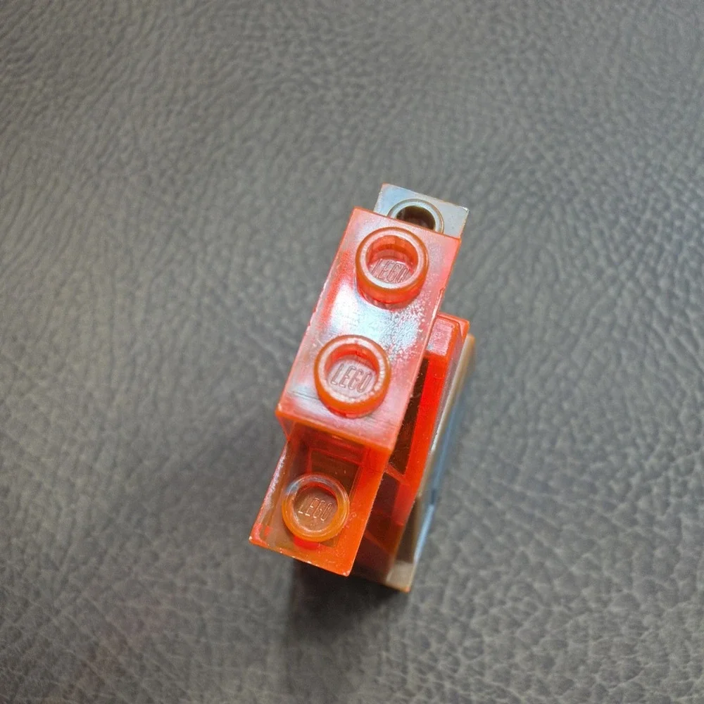 Genuine LEGO Rock Panel 2x4x6 Trans-Neon Orange Marbled Dark Gray 47847pb002